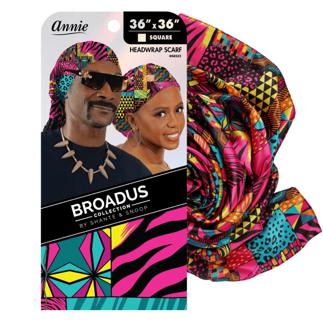 Broadus Collection Scarf by Shante & Snoop Dogg, 36 x 36 Square Headwrap for Teens & Adults
