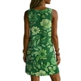 thumbnail image 4 of QUNYINEY A Line Summer Sundresses for Women Mini Floral Sleeveless Tank Dress Loose Fit V Neck Vacation with Pockets Casual Dresses, 4 of 7