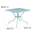 thumbnail image 2 of 35.5'' Square Coral Indoor-Outdoor Steel Patio Table, 2 of 8