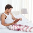 thumbnail image 4 of Uemuo Flamingo Pattern Men's Wide Leg Palazzo Lounge Pants with Pockets Light Weight Loose Comfy Casual Pajama Pants-Large, 4 of 9