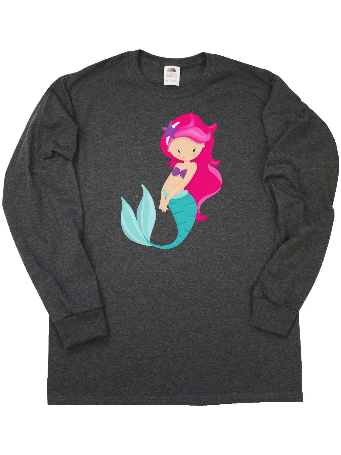 Purple Hair inktastic Cute Little Mermaid Purple Toddler Long Sleeve T-Shirt