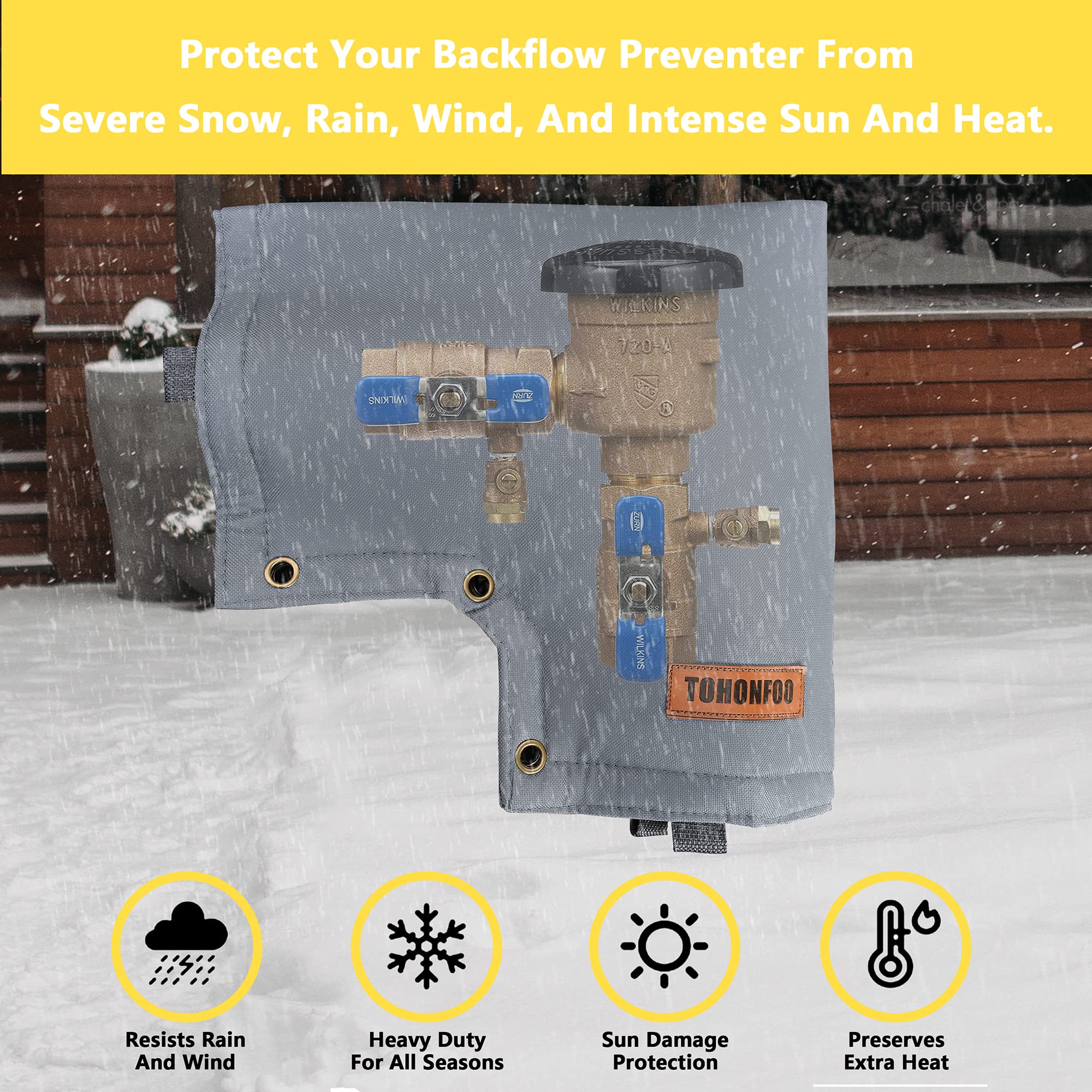 Backflow Preventer Cover Insulated Pouch Pressure Vacuum Breaker Cover Winter  Water Well Pump Covers Sprinkler Valve Cover Insulated Protects from  Severe Snow and Intense Sun