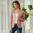 thumbnail image 4 of Grace Karin Soft 3/4 Sleeve Open Front Knited Cardigan Sweater for Women, 4 of 8
