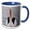 Blue/White, variant on 3drose, Australian Pelican with Mouth Open., 11oz Two-tone Yellow Mug