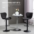 thumbnail image 4 of HOMCOM Tabourets de Bar Ensemble de 2 Chaises de Bar Pivotantes à Hauteur Réglable avec Dossier, 4 of 10