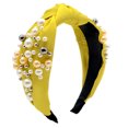 thumbnail image 2 of Cheers.US Women Girls Fashion Polyester Faux Pearl Twist Knotted Hair Hoop Headwear Headband Head Wrap Fashion Hair Accessory, 2 of 7