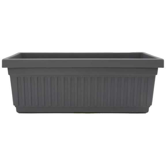 The HC Companies 24-Inch Venetian Window Planter Box with Drain Plug, Warm Gray