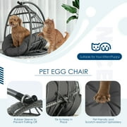 Nicesoul Swing Egg Chair Wicker Hanging Chair With Stand Color Dark Grey Maximum Weight 350lbs