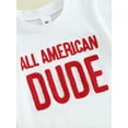 thumbnail image 6 of Baby Toddler Boy 4th of July Outfits, 6 12 18 24 Months 2T 3T Short Sleeve Letter Embroidery T shirt Tops + Elastic Waist Star Print Shorts Toddler Independence Day Clothes Set, 6 of 9