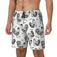 thumbnail image 2 of Fotbe Retro Rooster Men’s Swim Trunks Quick Dry Swim Shorts Board Shorts with Mesh Lining-XX-Large, 2 of 9