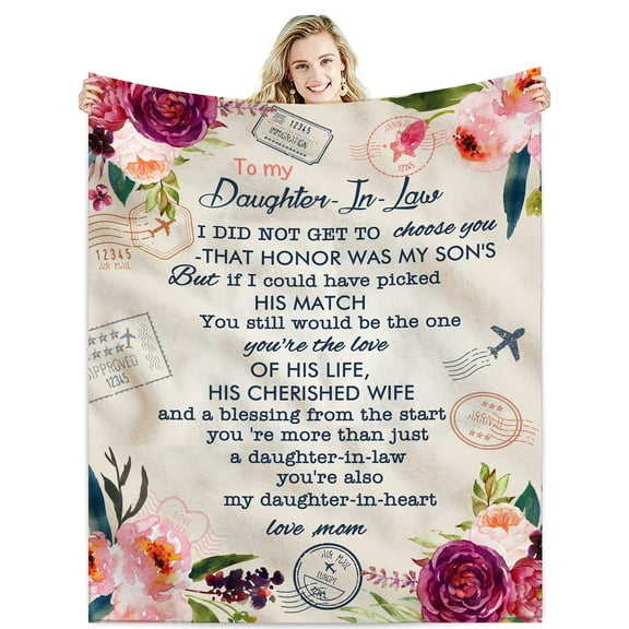 LHSHID To My Daughter in Law Gift Ideas from Moms Fleece Blanket Future Daughter in Law Birthdays Anniversary Wedding Gifts 30x40in