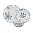 thumbnail image 1 of Holiday Time Ensemble De Vaisselle Flocon de neige bleu/gris, 12 Pieces, 1 of 6