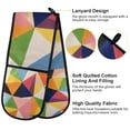 thumbnail image 2 of Yayeee Double Oven Mitt Kitchen Heat Resistant Baking 35" x7" Quilted Glove, Minimalist Triangles, 2 of 6