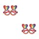 thumbnail image 2 of Minnieouse Gafas de Fiesta Temática accesorios divertidos para fotos decoración orgullo fotografía carnaval Iris accesorios para gafas doble corazon 2piezas, 2 of 6