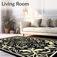 thumbnail image 2 of ODIKA 2'x3' Machine Washable Non-Slip Area Rug, Heavenly Blessing Interlocking Angelic Motif Christmas High Traffic Rug, Black, 743365, 2 of 7