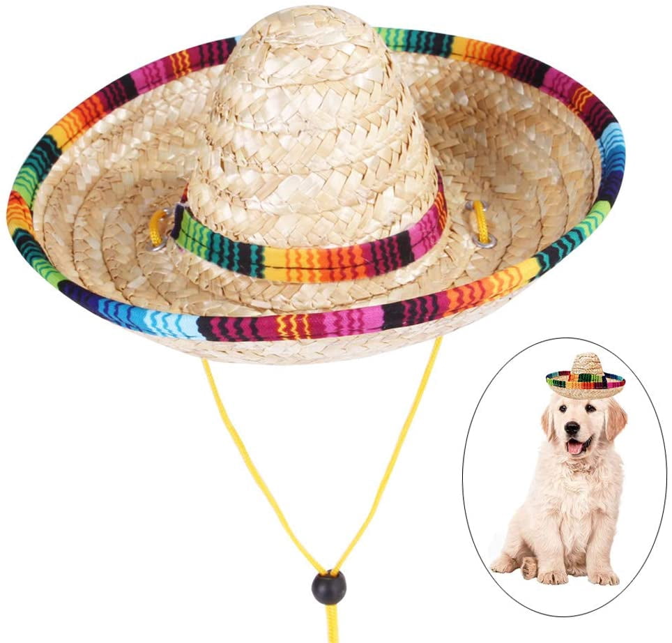 Pet Hats, Dog Sombrero Hat Straw 