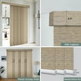 thumbnail image 6 of Yoolax Motorized Panel Track Blind Work with Remote Control Smart Light Filtering Vertical Blinds Electric Large Window Shade for Patio Sliding Door(Half Shading Wooden Beige,100"W x 84"H), 6 of 7