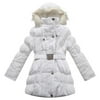 Richie House Big Girls White Fur Hood Belt Padded Winter Jacket 7