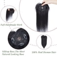 thumbnail image 2 of MY-LADY Hair Toppers for Women Real Human Hair with Bangs 3 Clip In Remy Topper Hairpiece for Thin Hair Natural Looking Hair Extensions 10inch #01 Jet Black, 2 of 8