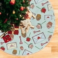thumbnail image 3 of SKYSONIC Valentine's Day Love Christmas Tree Skirt Home Decoration Large Round Christmas Tree Skirt for Holiday Party Home Christmas Day Ornaments 35.4 Inch, 3 of 6