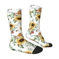 thumbnail image 3 of Uemuo Sunflowers Leaves And Birds Pattern Women's Crew Socks, Soft Durable Breathable Moisture-Wicking with Odor Control Cotton socks, 3 of 9