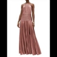 thumbnail image 3 of Vestido Plisado Elegante Sin Mangas con Cuello Halter, Abertura y Lazo Metálico de Lujo para Mujer Rosa XL, 3 of 8