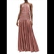 thumbnail image 3 of Vestido Plisado Elegante Sin Mangas con Cuello Halter, Abertura y Lazo Metálico de Lujo para Mujer Rosa XL, 3 of 8