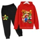 thumbnail image 1 of Sudadera con capucha de Super Mario Bros para niños y niñas, conjunto de Sudadera con capucha de dibujos animados para bebés, ropa con capucha de Anime, Jersey de manga larga y pantalones, 1 of 1