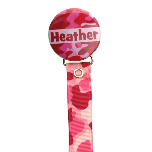 Personalized Name Hot Pink Camo Pacifier Clip