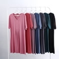 thumbnail image 2 of Kadahis Womens Nightgown, Womens Round Neck Loungewear Sleep Dress Casual Loose Caftan Modal Long Night Shirt, 2 of 5