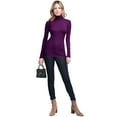 thumbnail image 5 of Made by Johnny Women's Long Sleeve Rib Turtleneck Top Pullover Sweater S PURPLE, 5 of 6