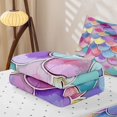 thumbnail image 6 of Homewish Watercolor Mermaid Scale Zipper Twin Comforter Sets with Fitted Sheet and 2 Pillowcases,Multicolor Zipper Bedding Set,Reversible,4pcs, 6 of 8