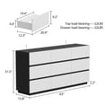 thumbnail image 4 of KULAGAGA Modern Chest of Drawer,63" Wide 9 Drawers Dresser for Living Room Bedroom, White & Black, 4 of 7