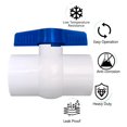 thumbnail image 4 of TALEGEN - V&aacute;lvula de bola de PVC de 2 pulgadas, v&aacute;lvula de cierre deslizante para tuber&iacute;a de agua, piscina, sistema de fontaner&iacute;a y riego, enchufe de v&, 4 of 6