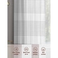thumbnail image 7 of Grey Stripe Semi Sheer Curtains 54 Inch Length 2 Panels Set, Modern Abstract Monochrome Geometric Sheer Kitchen Curtain Privacy Voile Window Curtain for Living Room Bedroom Rod Pocket Drapes, 7 of 7
