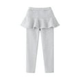 thumbnail image 2 of SILVERCELL Girls Leggings with Ruffle Tutu Skirt Winter Warm Fleece Lined Thick Pantskirt Toddler Stretchy Tights, 2 of 5