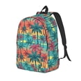 thumbnail image 1 of Disketp Hawaii Palms print Canvas Backpack Lightweight Travel Daypack Student Rucksack Laptop Backpack-, 1 of 5
