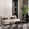 thumbnail image 3 of Michael Amini La Francaise Armless Accent Chair - Cafe au Lait/Black, 3 of 14
