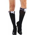 thumbnail image 5 of ToBeInStyle Women's Flirty Knee High Fashion Socks w/ Ruffled Top - Black & Pink, 5 of 7