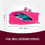ZIPIT Monster Pencil Case | Pink Pencil Pouch for College and Office