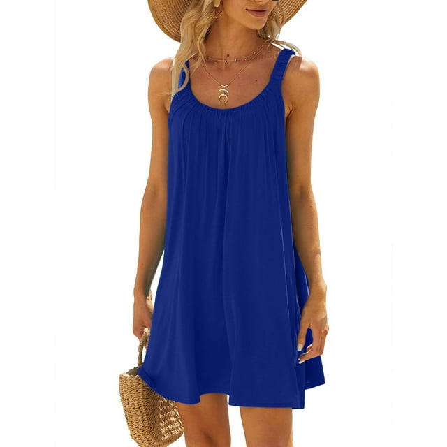 Weiqiqre Robe de Plage pour Femmes, Robe de Plage Bikini Vêtements de Plage Décontractés Vacances Courtes Robes d'Été Dos Nu
