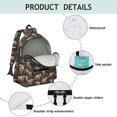 thumbnail image 4 of Highland Cow and Flower Print Cute School Backpack with Padded Back and Adjustable Shoulder Straps 13.4"x11"x4.7", 4 of 5
