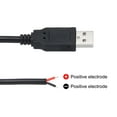 thumbnail image 3 of Uxcell 1.5M/5Ft USB 5V 5A Type-A Pigtail Power Cable, 2Pcs 18AWG USB-A Plug to 2 Pin Wire Open End Connector Plug, Black, 3 of 5
