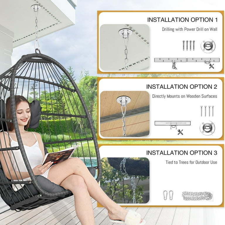 Hanging egg chair no stand discount