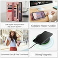 thumbnail image 6 of ELEHOLD Multi-Functional Wallet Case for Samsung Galaxy S23 Plus/S23+ 6.6",Large Capacity 8 Card Slots Zipper Purse Magnetic Detachable Phone Case with Wriststrap Luxury Leather Case, Pink, 6 of 8