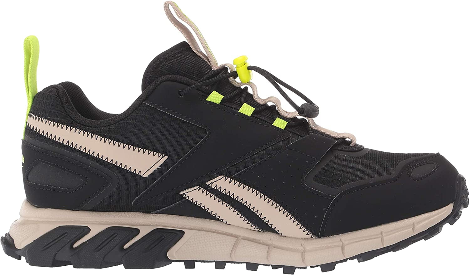 Reebok Womens Dmxpert Sneaker 9.5 Black Modern Beige Neon Lime