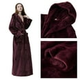 thumbnail image 3 of Female Men's Hooded Robe Flannel Full Length Bathrobe Warm Pajamas Bathrobe, 3 of 3