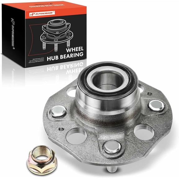A-Premium Rear Wheel Bearings and Hub Assembly Compatible with Honda Accord 1990 1991 1992 1993 1994 1995 1996 1997, Without Anti-lock Brakes, w/4-Lug, Replace # 513080