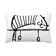 thumbnail image 1 of Lazy Stripe Cat Lying Line Throw Pillow Lumbar Insert Cushion Cover Home Decoration, 1 of 3