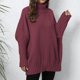 thumbnail image 3 of Suéter de invierno para mujer, suéter de punto de cuello alto de gran tamaño y cálido, suéter de punto con mangas de murciélago sueltas para otoño e invierno, 3 of 6
